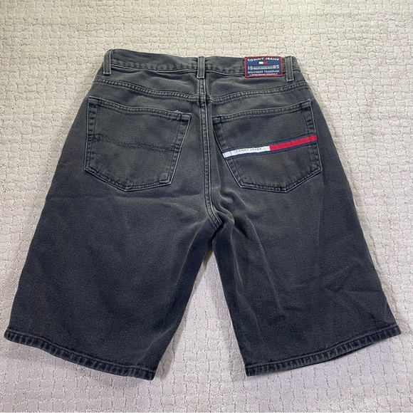 Vintage Tommy Hilfiger Shorts Mens 30 Black Denim Cotton Casual - Picture 6 of 7